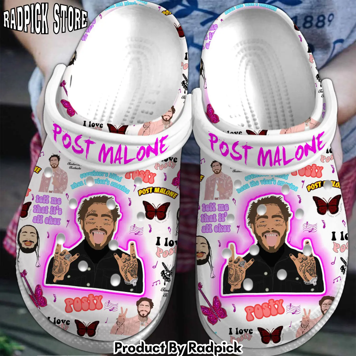 Radpick premium post malone music clogs shoes comfortable for men women r6x rp6522156